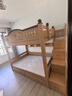 名軒閣全實(shí)木上下床上下同寬高低床上下鋪互不干擾多功能櫻桃木子母木床 【櫸木色I款櫻桃木】 梯柜135*204cm 曬單實(shí)拍圖