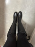 NINE WEST/玖熙騎士靴牛皮高筒粗跟皮靴顯瘦長(cháng)靴女NG250039CK 黑色 40 曬單實(shí)拍圖