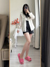 樸西外穿一字拖鞋女夏季樹(shù)莓紅厚底增高涼拖鞋旅行外穿EVA軟底沙灘拖 樹(shù)莓紅 37-38 曬單實(shí)拍圖