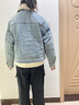 森馬（Semir）牛仔外套女拼接仿兔毛翻領(lǐng)寬松港風(fēng)冬季落肩夾棉夾克103724108001 曬單實(shí)拍圖