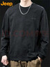 JEEP吉普長(cháng)袖t恤男士竹節棉春秋季潮流百搭打底衣服男裝 黑色 2XL 曬單實(shí)拍圖