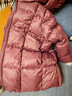 圖圖小象女童羽絨服2025新款冬季保暖兒童羽絨服90白鴨絨冬裝大童加厚外套 烏梅紫 150 身高約150cm 曬單實(shí)拍圖