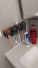 四季沐歌浴室置物架衛生間牙刷架浴室掛件掛鉤槍灰多功能免打孔收納架 曬單實(shí)拍圖