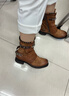 A.S.98意大利品牌女靴歐美風(fēng)時(shí)裝靴顯瘦短筒靴低跟做舊棕色皮靴冬季新款 棕色 37 曬單實(shí)拍圖