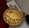 卡地金古法黃金吊墜男女 足金999吊墜蓮紋八寶牌不含項鏈掛墜配繩 【掛墜款】22.46克 直徑3.4cm 曬單實拍圖