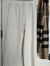 ELLE【加絨】抽繩針織休閑褲子女2025冬季新款垂感簡(jiǎn)約寬松闊腿褲 米白 M 曬單實(shí)拍圖