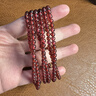 留星紫牙烏石榴石手鏈本命年轉運珠天然手串水晶新年送女生女友 三圈石榴石【4MM】 曬單實(shí)拍圖