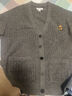 UR2026春季新款男裝趣味休閑刺繡V領(lǐng)針織開(kāi)衫UUV950006 深灰 S 曬單實(shí)拍圖