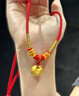 中國黃金（CHINA GOLD）黃金小胖福項鏈男女寶寶吉祥足金吊墜新生兒壓驚滿(mǎn)月周歲生日禮物 小胖福吊墜【寶寶-紅繩】約0.3g 曬單實(shí)拍圖