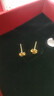 VCH老鳳凰金店款足金999四葉草耳釘女5G金包銀耳飾生日禮物女生 金包銀+古法四葉草小耳釘 1.3g 曬單實(shí)拍圖