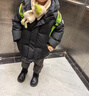 巴布豆（BOBDOG）金標短款兒童羽絨服男女中小童2025冬季新款防風(fēng)加厚A類(lèi)95絨外套 黑色 【防風(fēng)門(mén)襟款】 120 推薦【身高100-110cm】 曬單實(shí)拍圖