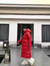 QYGY500g鵝絨加厚2025東北旅游黑金長(cháng)款過(guò)膝羽絨服男女款防寒零下40度 紅色 L (526克絨) 曬單實(shí)拍圖