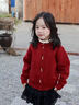 優(yōu)優(yōu)1點(diǎn)（Yoyo one）女童套裝冬裝裙子兒童拜年服紅色毛衣秋冬過(guò)年女孩巨好看新年戰袍 兩件套【19906紅色+4540紅色】 140 cm 曬單實(shí)拍圖