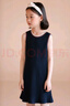 哈齒（hacikis）哈齒童裝春夏新品女童親子款無(wú)袖撞色針織裙子氣質(zhì)直筒背心連衣裙 藏青 現貨 160 曬單實(shí)拍圖
