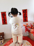 嬰蓓依嬰幼兒冬季連體衣恒溫棉中開(kāi)棉服加厚保暖哈衣 彩虹兔兔 90cm 曬單實(shí)拍圖