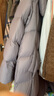 Basic House/百家好韓版連帽中長(cháng)款羽絨服女雙拉鏈立領(lǐng)白鴨絨外套 灰色 L 曬單實(shí)拍圖