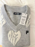 FILA FUSION斐樂(lè )潮牌情侶款編織衫秋季新款時(shí)尚寬松毛衣背心 浮云灰花灰-MG M 170/92A/M 曬單實(shí)拍圖