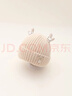 李晨曦（Lichenxi）嬰兒帽子秋冬毛線(xiàn)帽可愛(ài)超萌保暖防風(fēng)男童女寶寶搞怪針織冬天兒童 翊鹿角小熊毛線(xiàn)帽—米色 適合3-12個(gè)月寶寶頭圍42-46CM 曬單實(shí)拍圖