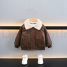 京東快遞男童加絨皮衣外套兒童秋冬季保暖上衣外穿寶寶冬裝皮夾克 咖色 120 cm 曬單實(shí)拍圖