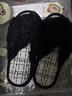 細細條（XIXITIAO）仙女風(fēng)百搭簡(jiǎn)約包頭毛毛鞋女冬季保暖室內居家防滑棉拖鞋 黑色包頭款【純色卷毛】 40-41【適合39-40的腳】 曬單實(shí)拍圖