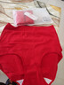 都市麗人本命年馬年女士紅色內褲女純棉高腰收腹大碼鴻運三角褲4條XL 曬單實(shí)拍圖