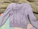IEF/愛(ài)依服2025秋冬新款法式成熟通勤氣質(zhì)V領(lǐng)設計感百搭毛織上衣 淺紫 均碼 曬單實(shí)拍圖