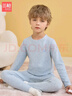 三槍童裝momo暖絨男童女童小高領(lǐng)長(cháng)袖長(cháng)褲內衣套 淺藍色紡 175 曬單實(shí)拍圖