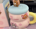 兒童禮品貓和老鼠正版授權陶瓷杯卡通圖案水杯家用帶蓋公仔馬克杯 貓和老鼠帶蓋葫蘆杯彩盒裝-粉色 曬單實(shí)拍圖