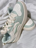 李寧（LI-NING）女鞋板鞋春季新款運動(dòng)休閑鞋子女士跑步百搭增高耐磨學(xué)生小白鞋 米白色/冰脂綠 【初云】 37 曬單實(shí)拍圖