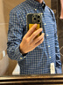 布克兄弟（BrooksBrothers）[易打理]男士25新品supima棉格紋襯衫 曬單實(shí)拍圖