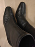 哈森（Harson）【全能系列】秋冬季真皮高跟時(shí)裝靴瘦瘦靴短靴HA257170 黑色 羊皮革 35 曬單實(shí)拍圖