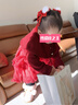 優(yōu)奇嬰兒衣服女寶寶秋冬加厚洋氣連衣裙女童加絨紅色喜慶周歲公主裙 曬單實(shí)拍圖