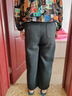 ESE-Y逸陽(yáng)加絨鐮刀褲女2025年冬新款高腰九分顯瘦哈倫休閑加厚毛呢褲子 黑灰色-常規 30 曬單實(shí)拍圖