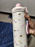松冊學(xué)生保溫杯304不銹鋼男女高顏值吸管杯學(xué)水杯大容量喝水杯咖啡杯 升級316內底【粉色小貓+手提繩+杯刷】 600ml 曬單實(shí)拍圖