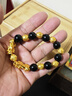 DL 1998胖東來(lái)同款貔貅手串男士霸氣越南沙金雙天l然黑瑪瑙曜石手鏈皮丘 14mm黑曜石雙金龍戲珠 曬單實(shí)拍圖