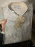 MUJI男式 免熨燙 紐扣領(lǐng)長(cháng)袖襯衫 男士 男裝 襯衣 純棉全棉AC1WJA4S 白色條紋 M 170/92A 曬單實(shí)拍圖