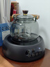 全度耐熱玻璃茶壺木紋把提梁壺蒸煮一體煮茶壺電陶爐煮茶器圍爐煮茶 木紋把提梁壺+康米黑色陶爐 曬單實(shí)拍圖