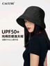 CACUSS帽子女士春秋遮陽(yáng)帽戶(hù)外騎行防紫外線(xiàn)太陽(yáng)帽防曬漁夫帽盆帽 黑大 曬單實(shí)拍圖
