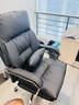 柏美雅老板椅可躺真皮辦公椅商務(wù)家用午休睡大班椅高檔懶人電競電腦椅子 黑色貓抓皮無(wú)擱腳 曬單實(shí)拍圖
