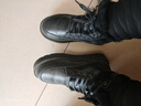 AU&MU澳洲冬季新款雪地靴男女情侶款皮毛一體保暖靴子系帶防滑馬丁靴 黑色亮皮 【男女同款 羊毛防寒】3135 37 曬單實(shí)拍圖
