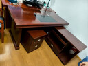 信京老板辦公桌中式大班臺辦公室主管桌子貼紙木皮老板桌椅組合1.6米 曬單實(shí)拍圖