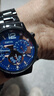 dsds高顏值新款非男士機械表不銹鋼帶商務(wù)腕表夜光日歷男表全自動(dòng)男士 黑帶藍面藍針 曬單實(shí)拍圖