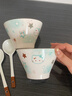 薄巧Kitty小貓卡通餐具ins飯碗家用釉下彩陶瓷甜品碗高顏值 【薄巧Kitty】2碗2勺 曬單實(shí)拍圖
