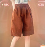 2026夏季大碼短褲女外穿高腰遮大腿顯瘦百搭寬松五分休閑闊腿褲 卡其色 XL 建議115-130斤 曬單實(shí)拍圖
