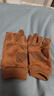 JEEP SPIRIT吉普麂皮絨手套男士冬漏三指半指加絨加厚保暖騎行送快遞外賣(mài)手套 卡其 曬單實(shí)拍圖