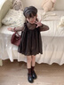 班喜迪女童連衣裙春裝2026新款洋氣時(shí)髦兒童背帶裙套裝春秋女寶寶公主裙 咖色 120 曬單實(shí)拍圖