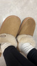 紅豆高幫棉拖鞋女士冬季新款包跟保暖加絨室內家居厚底棉鞋男外穿 卡其色 38-39 適合37-38腳穿【240mm】 曬單實(shí)拍圖