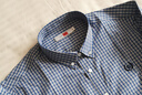 金利來(lái)襯衫男長(cháng)袖全棉透氣舒適基礎款格子襯衣SLT0060-LH152 藍色 1XL  曬單實(shí)拍圖