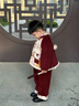 班喜迪兒童漢服拜年服冬裝女寶寶周歲禮服套裝男童中式國風(fēng)唐裝過(guò)年衣服 紅色 100 曬單實(shí)拍圖