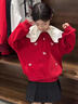 女童衛衣冬加厚2026馬年本命年衣服女孩大童新款紅色加絨保暖上衣 新年紅【加絨衛衣】 170 曬單實(shí)拍圖